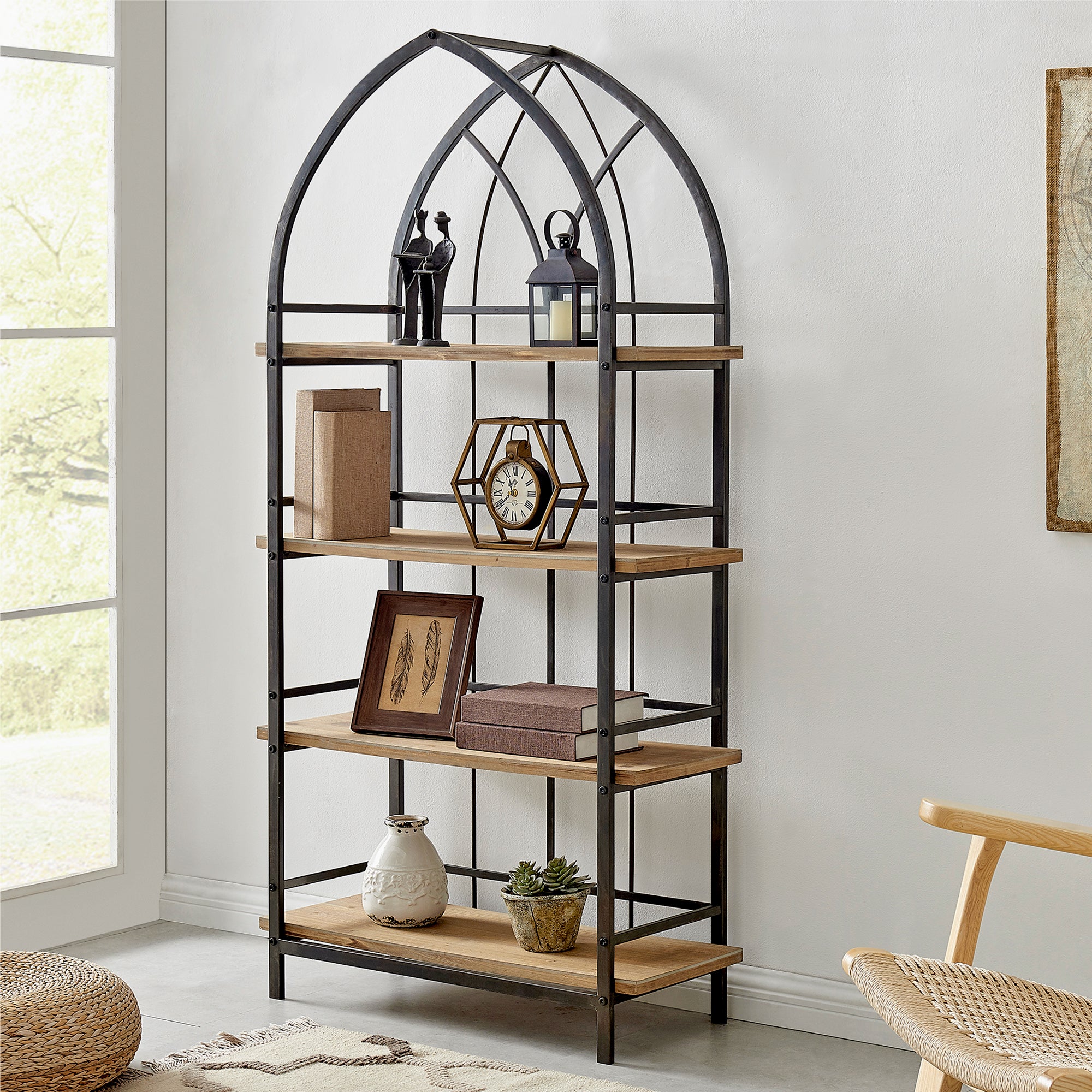 Arch shaped bookcase