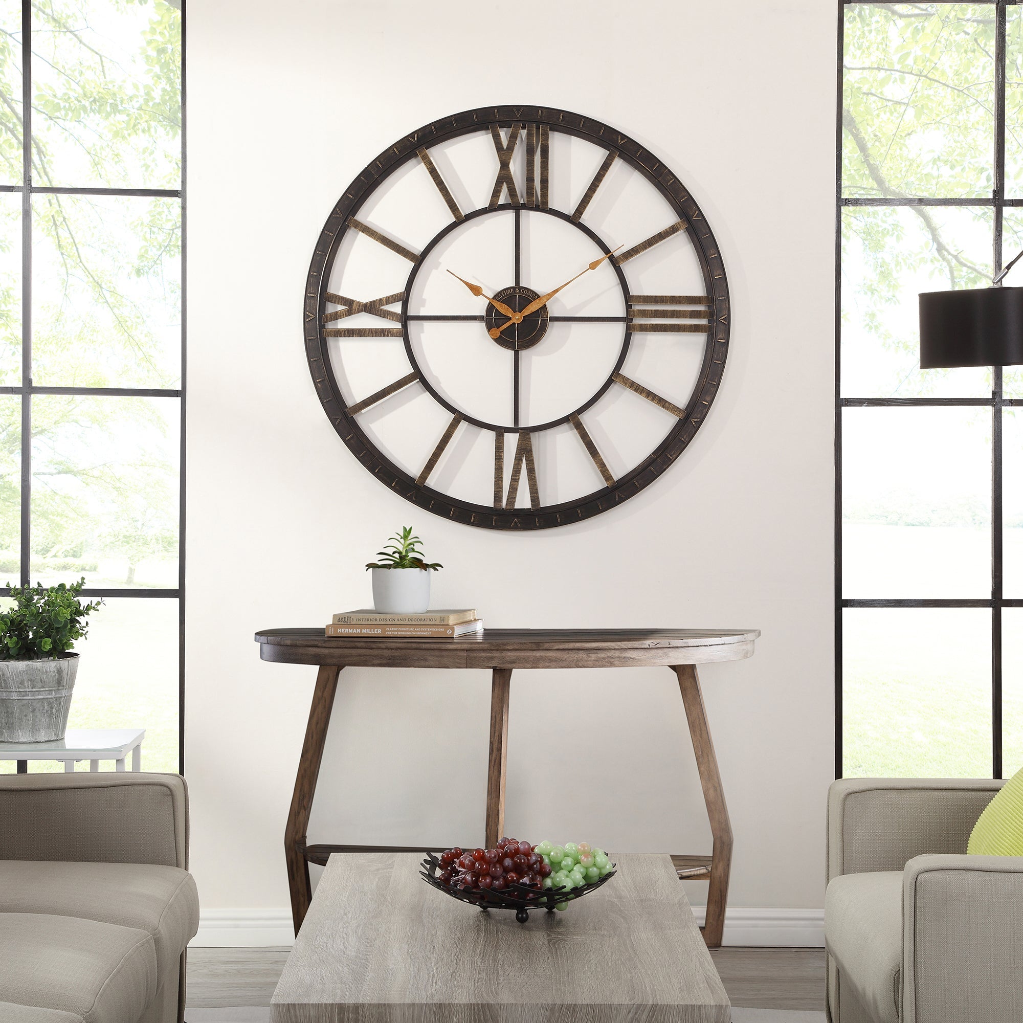 Bronze oversized wall clock
