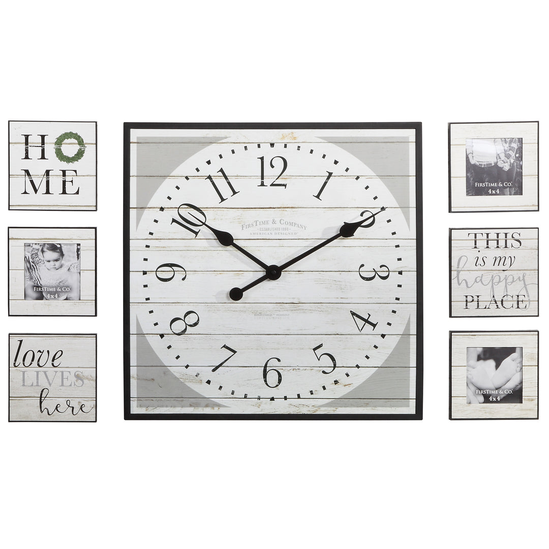 Love Frame Gallery Wall Clock 7-Piece Set