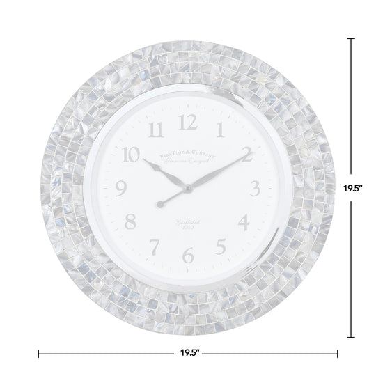 Vivien Pearl Mosaic Wall Clock