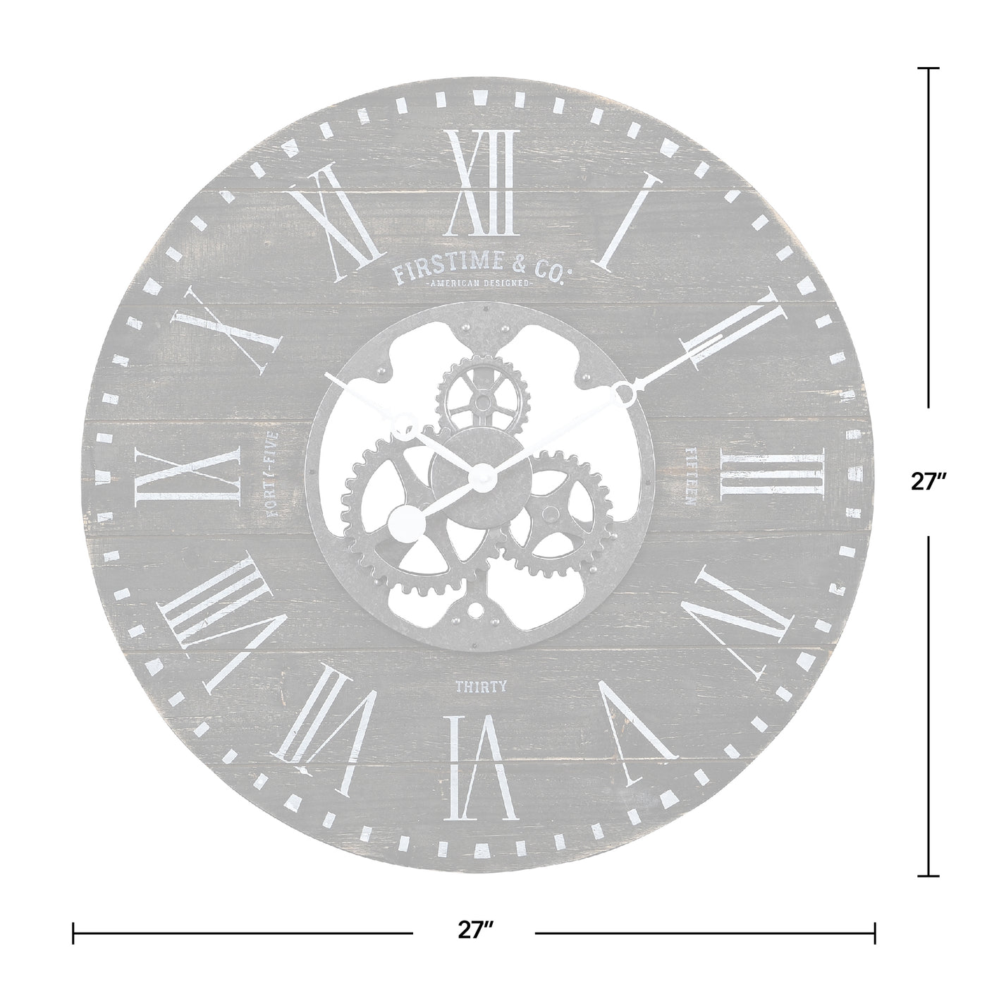 Shiplap Gears Wall Clock