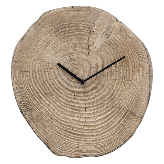 FirsTime & Co. Natural Grove Log Outdoor Wall Clock, Rustic Style, Made of Faux Wood