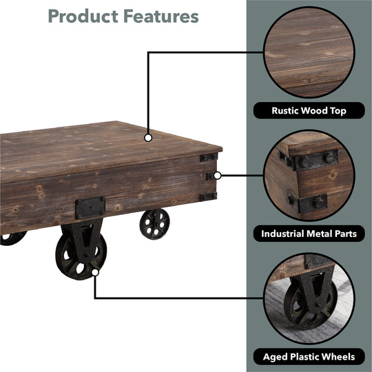 Brown Factory Cart Coffee Table