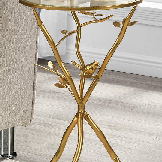 Bird and Branches Tripod End Table