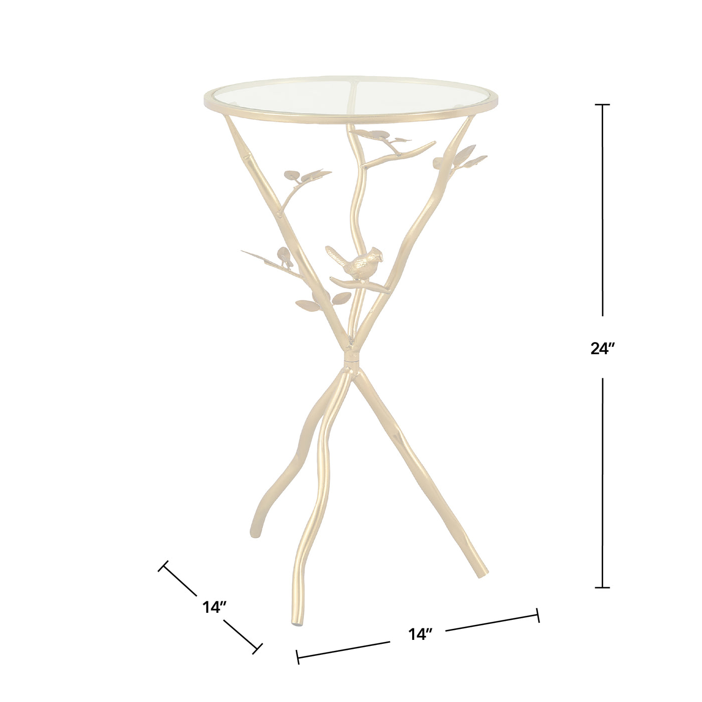 Bird and Branches Tripod End Table