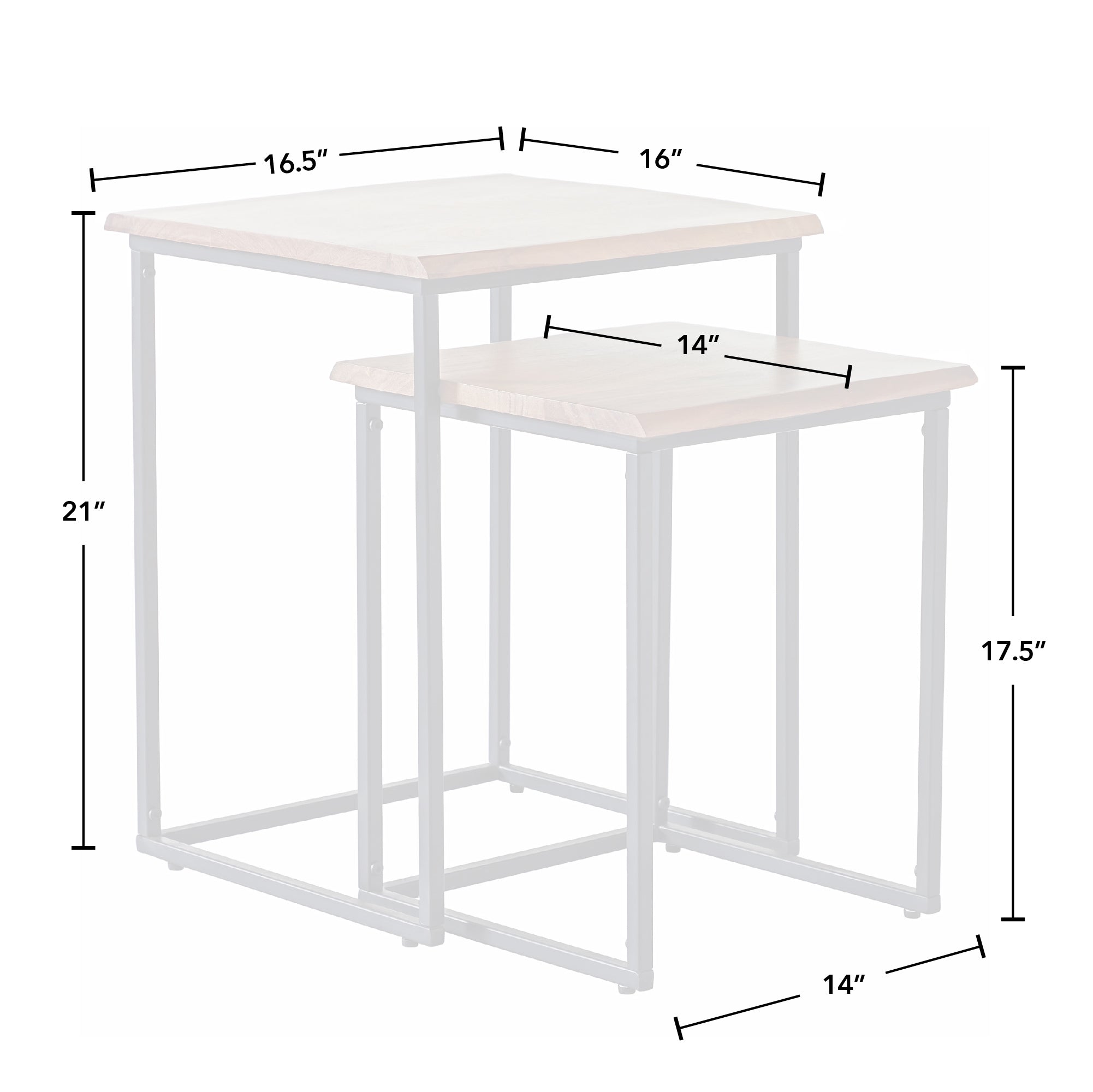 FirsTime & Co. Brown And Black Live Edge Nesting End Table 2-Piece