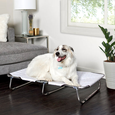 FirsTime & Co. Large Gray Marley Elevated Pet Bed, Modern Style, Made of Fabric