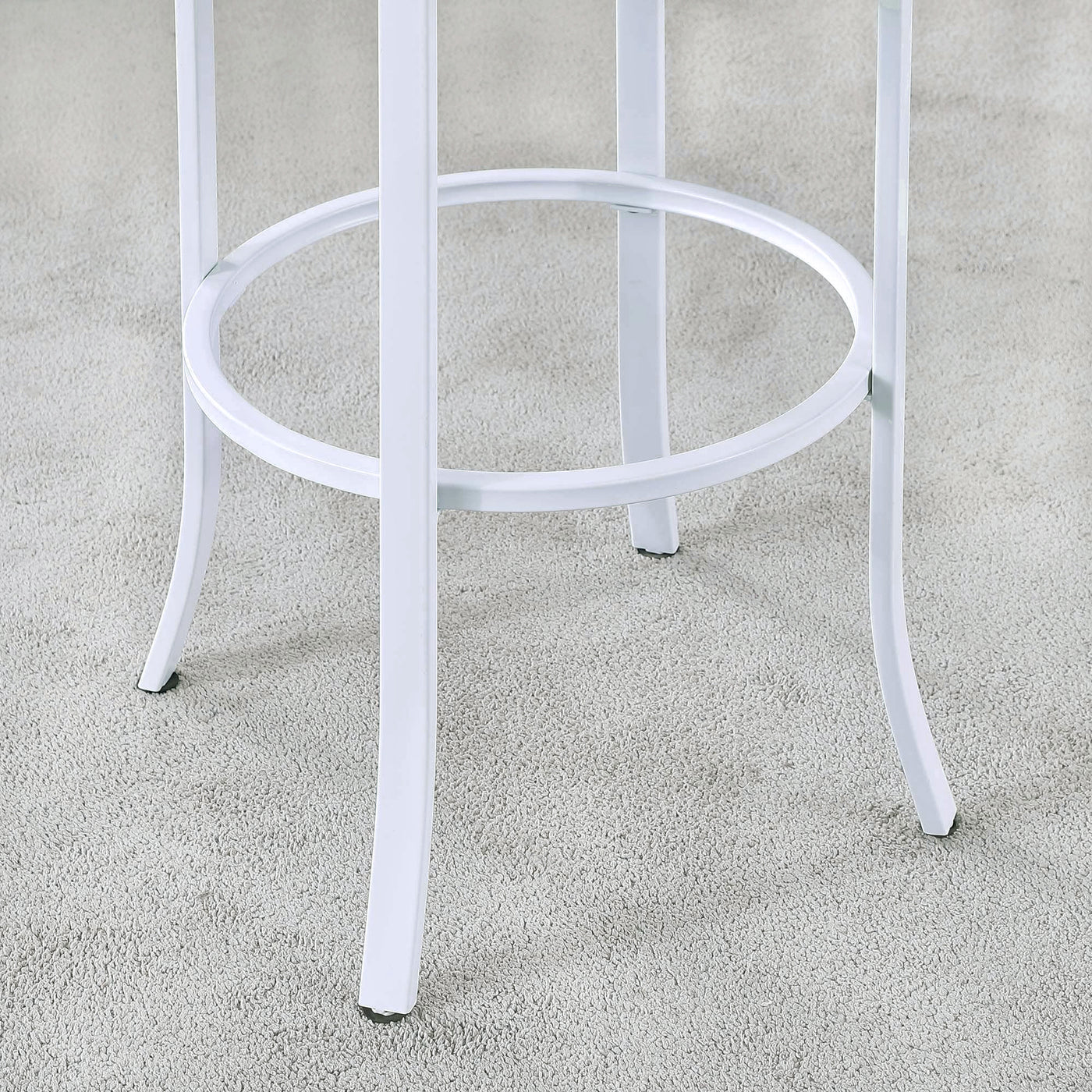 FirsTime & Co. White Layton Swivel Counter Stool, Traditional Style, Made of Metal