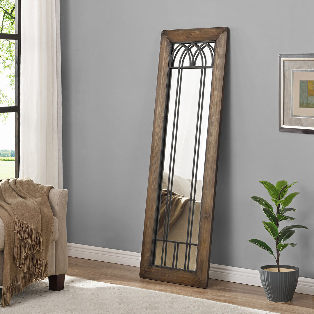 FirsTime & Co. Brown Larisa Arch Standing Mirror, Farmhouse Style, Made of Wood