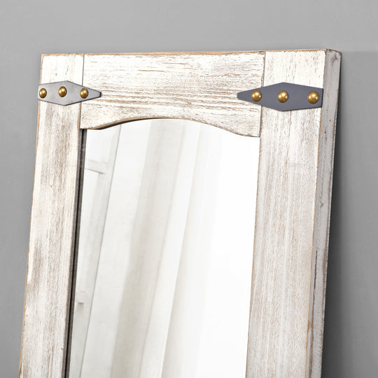 FirsTime & Co. Ivory Meredith Barn Door Standing Mirror, Farmhouse Style, Made of Wood