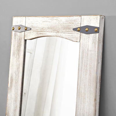 FirsTime & Co. Ivory Meredith Barn Door Standing Mirror, Farmhouse Style, Made of Wood