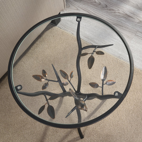 FirsTime & Co. Bronze Bird and Branches Tripod End Table