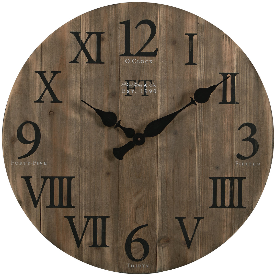 FirsTime & Co. Brown Rustic Barn Wood Wall Clock, Rustic Style, Made of Wood