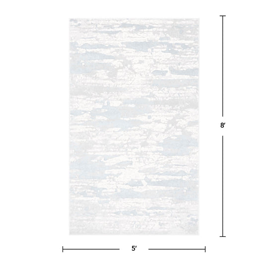 FirsTime & Co. Blue Watercolor Abstract Area Rug, Modern Style, Made of Polyester and Polypropylene Blend