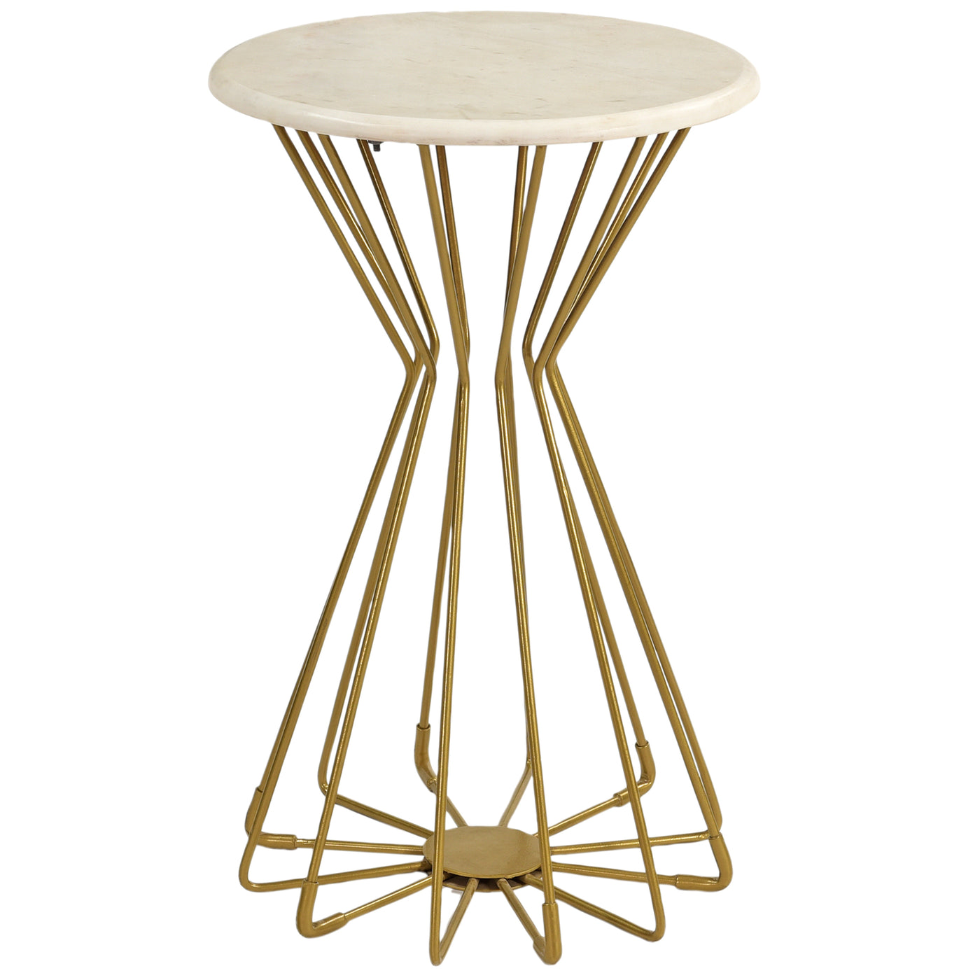 FirsTime & Co. Gold Layla Marble End Table, Modern Style, Made of Marble
