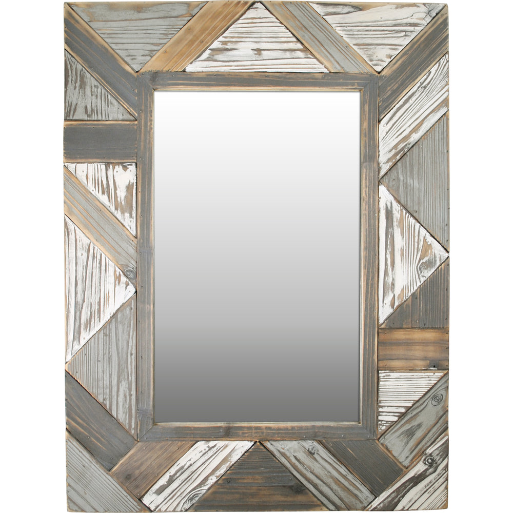 FirsTime & Co. Multicolor Silas Planks Wall Mirror, Farmhouse Style, Made of Wood