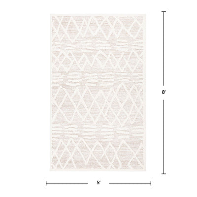 FirsTime & Co. Beige Camden Glyphs Shag Area Rug, Bohemian Style, Made of Polyester and Polypropylene Blend