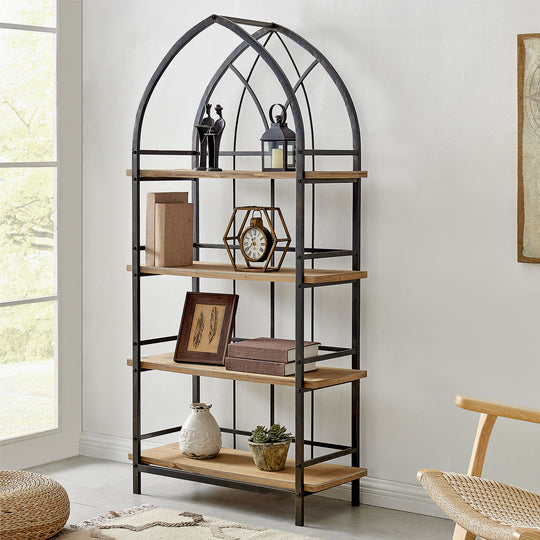 FirsTime & Co. Natural Ridgeway Arch Bookcase, Farmhouse Style, Made of Wood