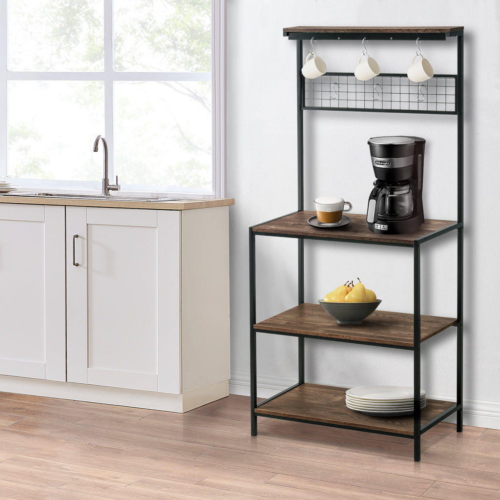 Small Metal Folding Bakers Rack Bookshelf