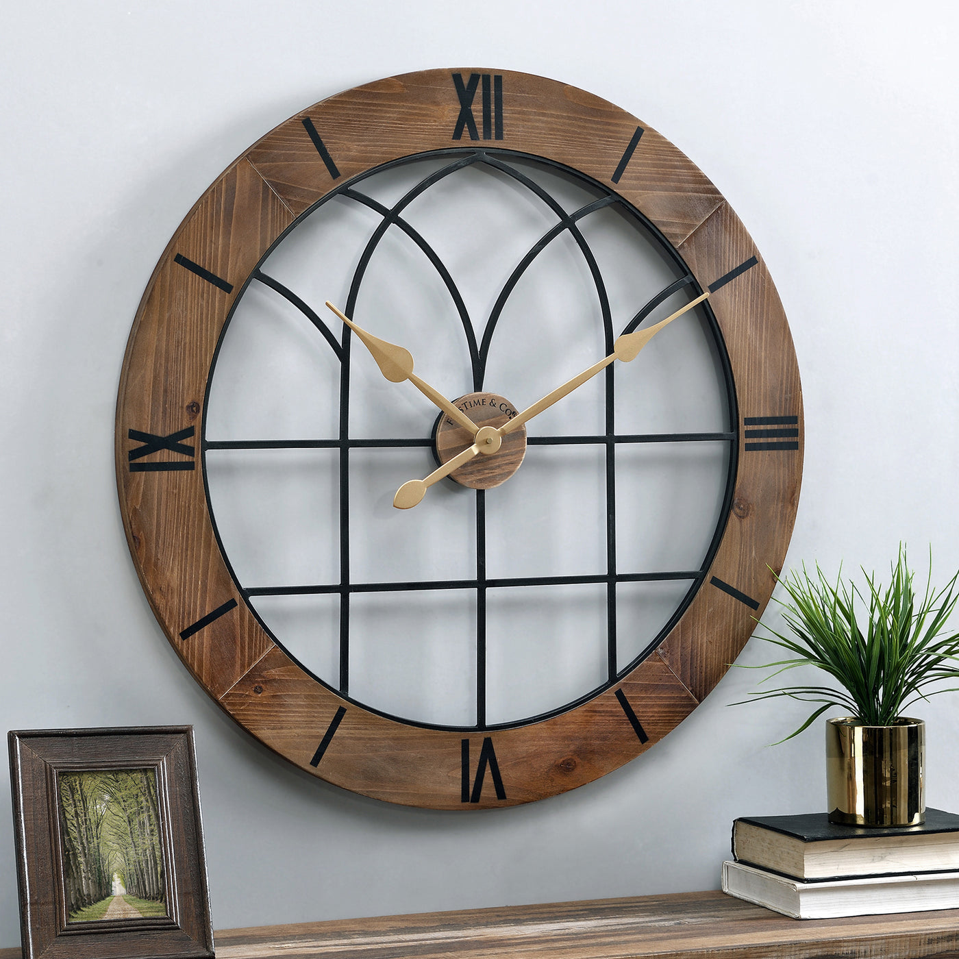 FirsTime & Co. Brown Josie Arch Wall Clock, Farmhouse Style, Made of Wood