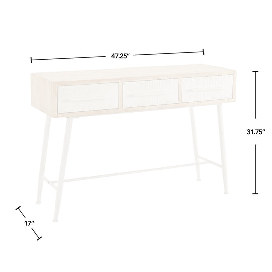FirsTime & Co. Natural And White Berkeley Desk, Modern Style, Made of Wood