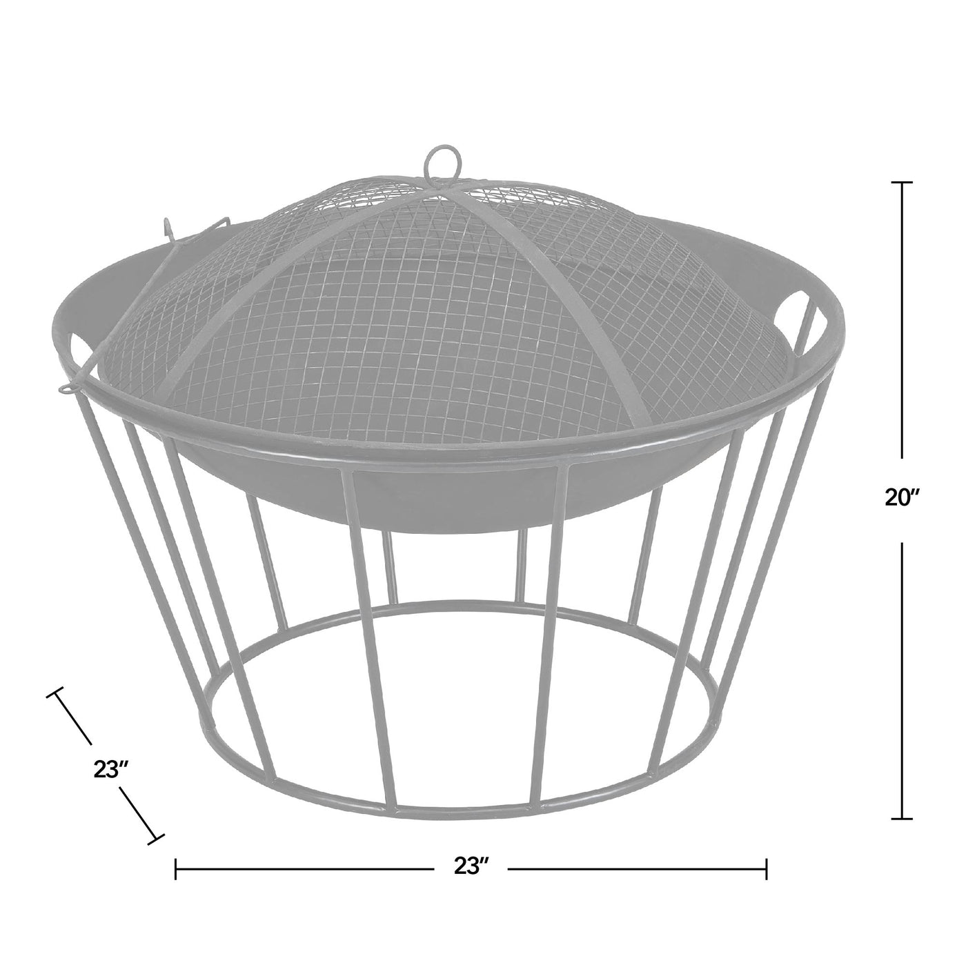 FirsTime & Co. Black Lakeview Fire Pit With Screen Lid, Modern Style, Made of Metal