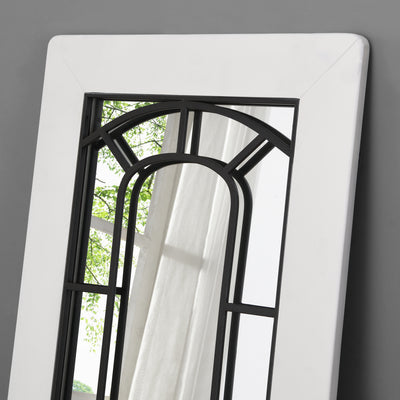 FirsTime & Co. White Brisbane Windowpane Standing Mirror, Farmhouse Style, Made of Wood