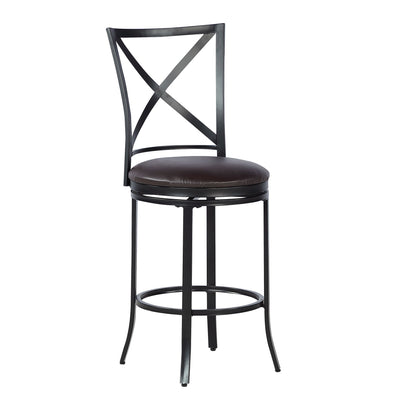 FirsTime & Co. Gray Layton Swivel Counter Stool, Traditional Style, Made of Metal