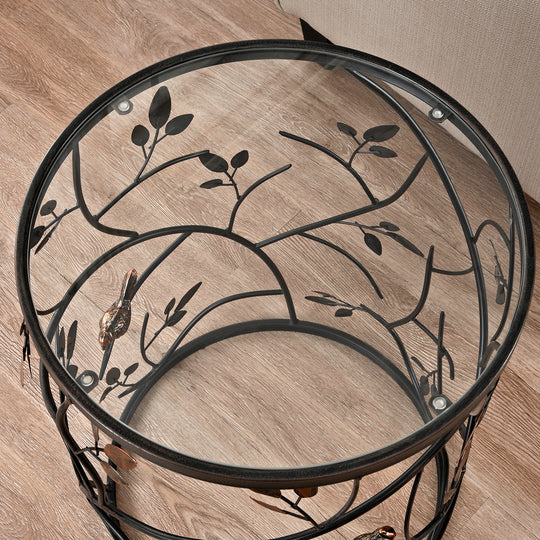 FirsTime & Co. Bronze Bird And Branches End Table, Modern Style, Made of Metal