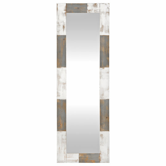 FirsTime & Co. White and Gray Leona Standing Mirror, Farmhouse Style, Made of Wood
