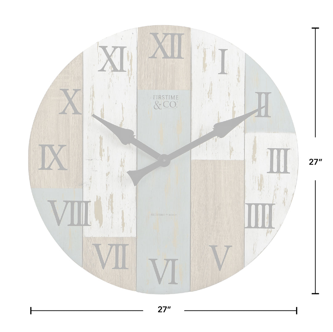 FirsTime & Co. Multicolor Timberworks Wall Clock, Farmhouse Style, Made of Wood