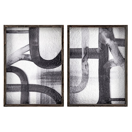 FirsTime & Co. Black Mateo Framed Wall Art 2-Piece Set, Mid-Century Modern Style, Made of Paper