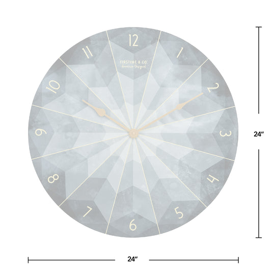 FirsTime & Co. Navy Kylan Geometric Wall Clock, Modern Style, Made of Metal
