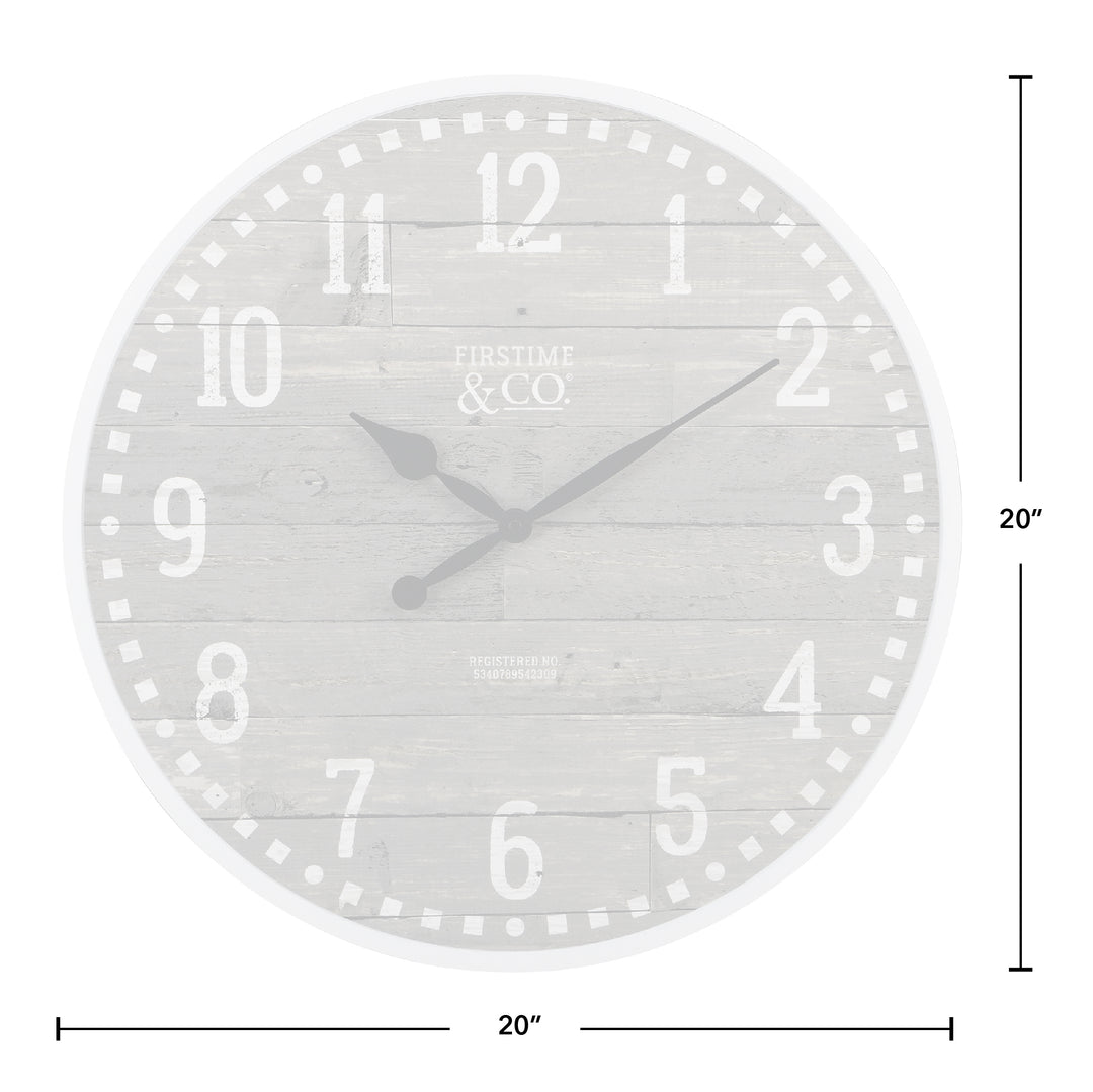 FirsTime & Co. Gray Arlo Wall Clock, Farmhouse Style, Made of Plastic