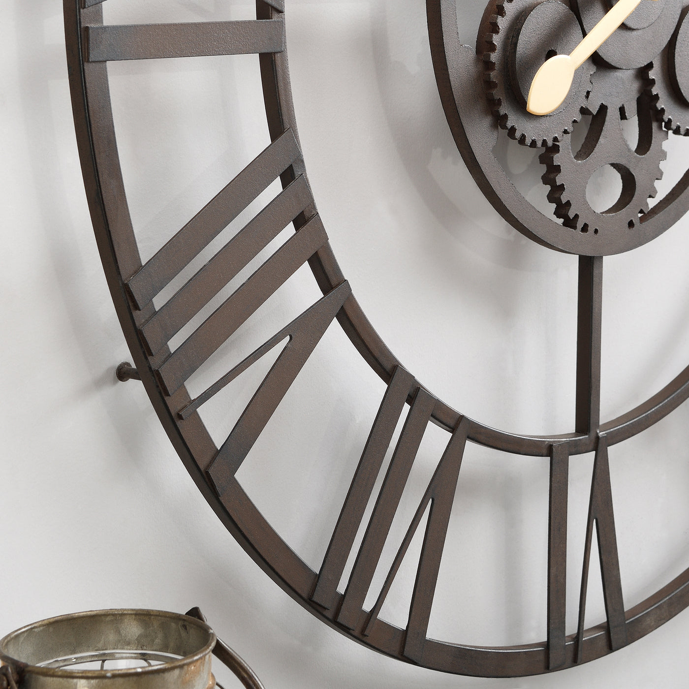 FirsTime & Co. Dark Brown Rutherford Gears Wall Clock, Industrial Style, Made of Metal