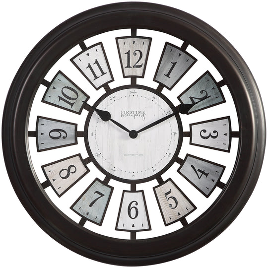 FirsTime & Co. Bronze Mercantile Plaques Wall Clock, Modern Style, Made of Plastic