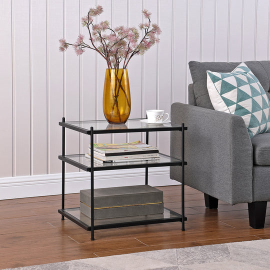 FirsTime & Co. Black Satori End Table, Modern Style, Made of Metal