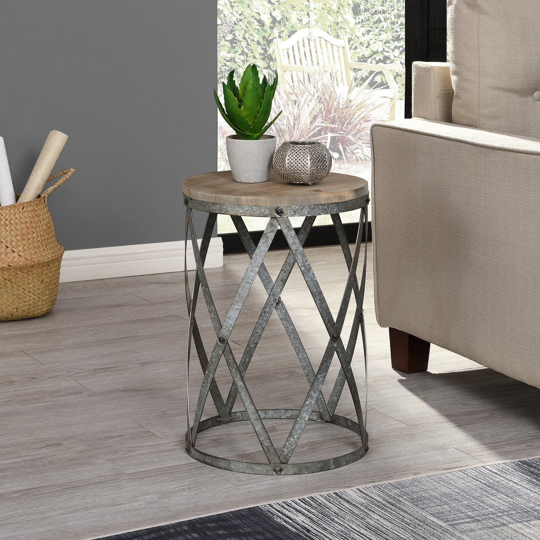 Brown And Silver Westbrook End Table