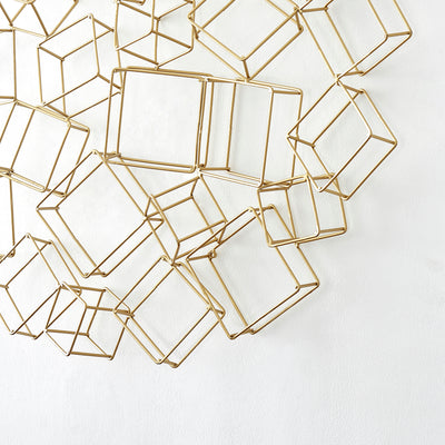 FirsTime & Co. Gold Giselle Cubes Wall Decor, Modern Style, Made of Metal