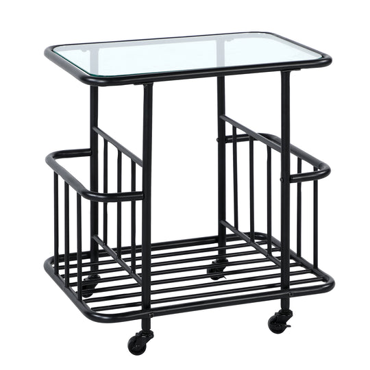 FirsTime & Co. Black Williston Bar Cart, Industrial Style, Made of Metal