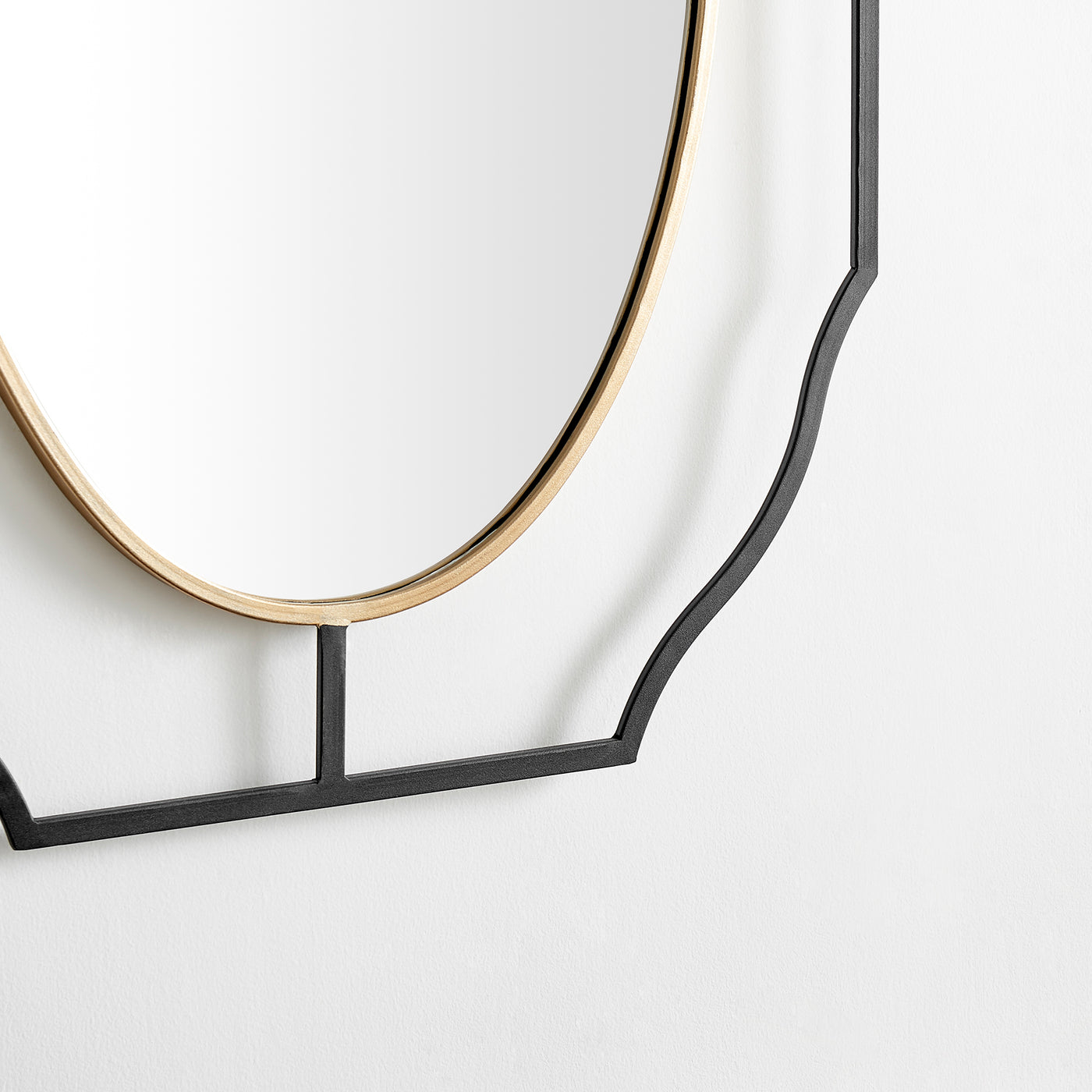FirsTime & Co. Black And Gold Ramona Wall Mirror, Modern Style, Made of Metal