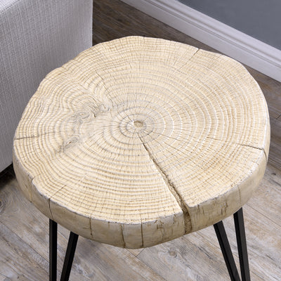 FirsTime & Co. Natural Meadowood Outdoor End Table, Farmhouse Style, Made of Faux Wood