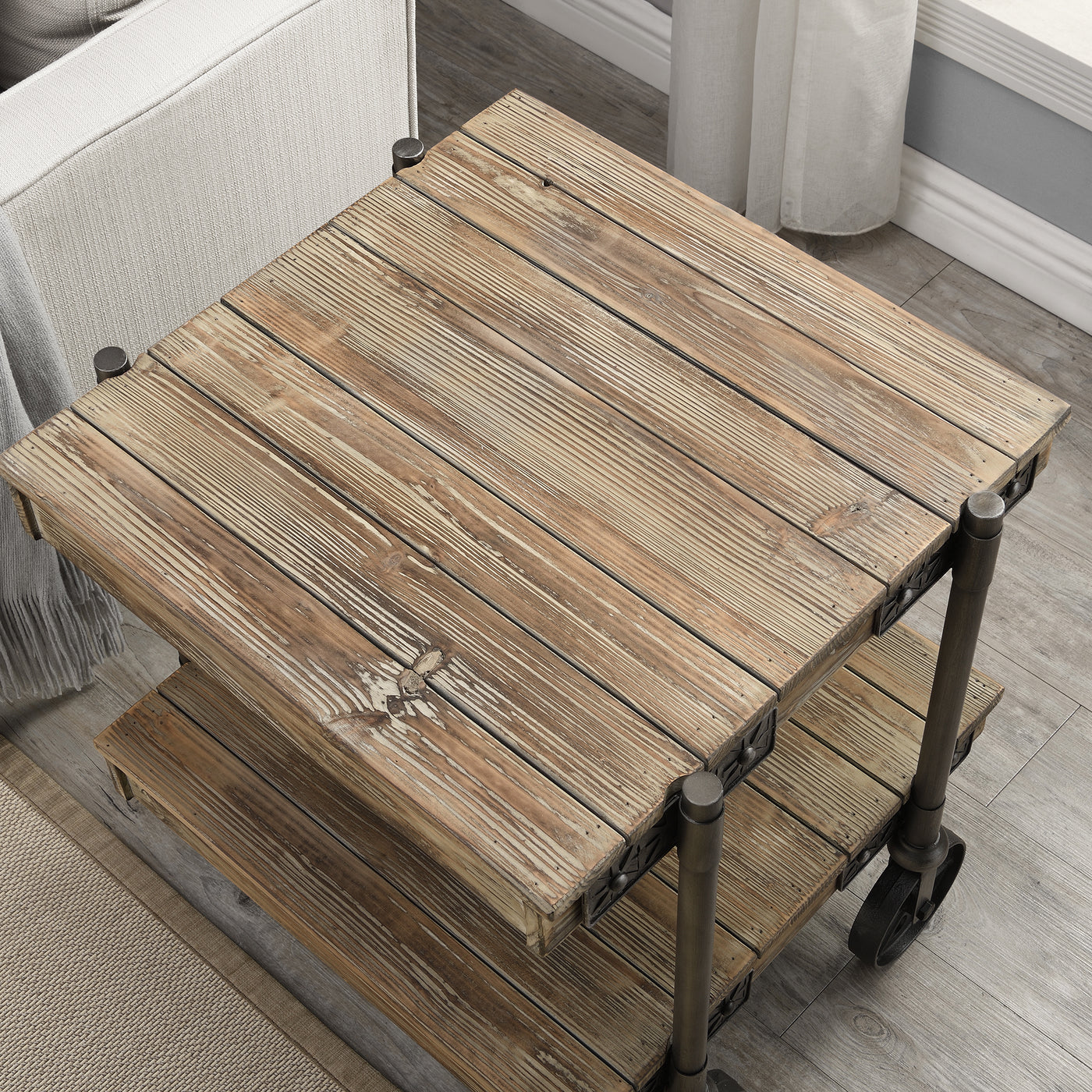FirsTime & Co. Natural Bridgeport End Table, Farmhouse Style, Made of Wood