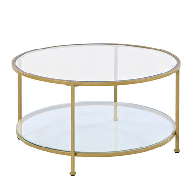 FirsTime & Co. Gold Marcus Coffee Table, Modern Style, Made of Metal