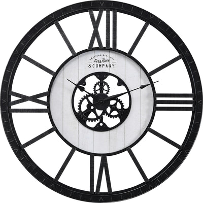 Black Lowell Shiplap Wall Clock