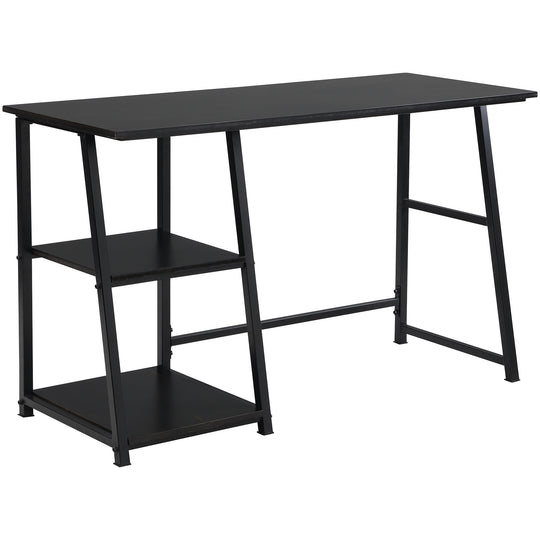 FirsTime & Co. Black Enzo Desk With Shelves, Industrial Style, Made of Wood