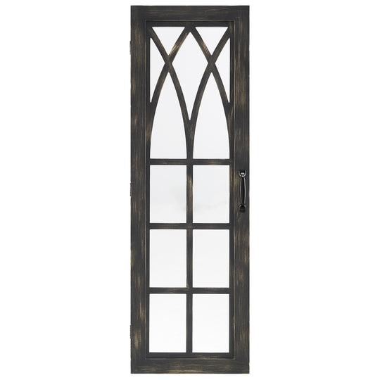 FirsTime & Co. Aged Black Farmhouse Arch Mirrored Jewelry Armoire, Farmhouse, Wood, 14 x 3.75 x 43 inches