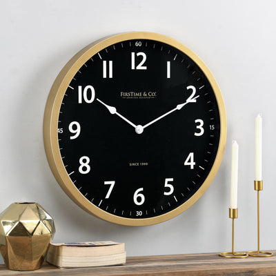 FirsTime & Co. Gold Chase Wall Clock, Modern Style, Made of Plastic