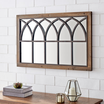 FirsTime & Co. Brown Grand Haven Arch Wall Mirror, Farmhouse Style, Made of Wood