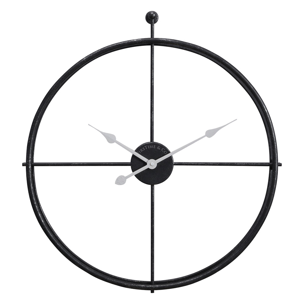 FirsTime & Co. Black Alwan Wall Clock, Industrial Style, Made of Metal